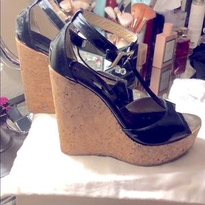 Black Jimmy Choo wedges